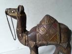 Houten beeld dromedaris kameel  koper brons messing India??, Ophalen of Verzenden