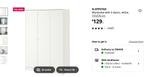 IKEA KLEPPSTAD Wardrobe with 3 doors, white, Huis en Inrichting, 100 tot 150 cm, Zo goed als nieuw, 25 tot 50 cm, Overige houtsoorten