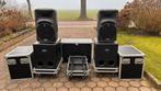 Mackie SRM450 + SRS1500 Actieve Speakerset met Flightcase, Ophalen, Gebruikt, 1000 watt of meer, P.A.