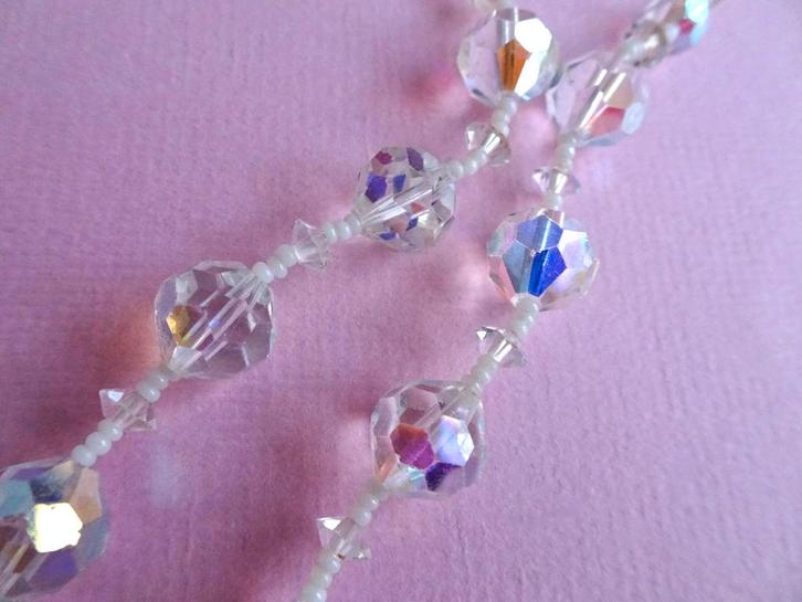 jwg Vintage 50s aurora borealis kristal glas kralen ketting, Sieraden, Tassen en Uiterlijk, Antieke sieraden, Ketting, Overige materialen