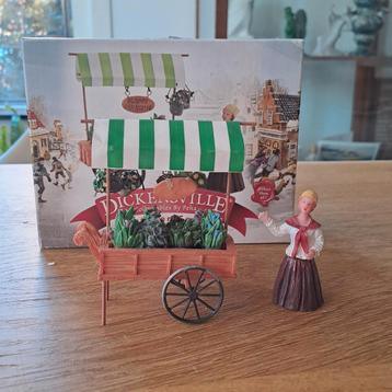 Vrouw met bloemenkar beschikbaar voor biedingen