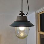 Antieke emaille, industriële, stallamp, Ophalen of Verzenden, Zo goed als nieuw, Glas, Minder dan 50 cm