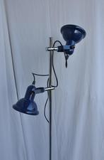Anvia | vintage lamp | staande vloerlamp | 2 spots | blauw |, Metaal, Ophalen of Verzenden, Zo goed als nieuw, Vintage - Design - 70ties - Retro - spots - Blauw - Orgineel