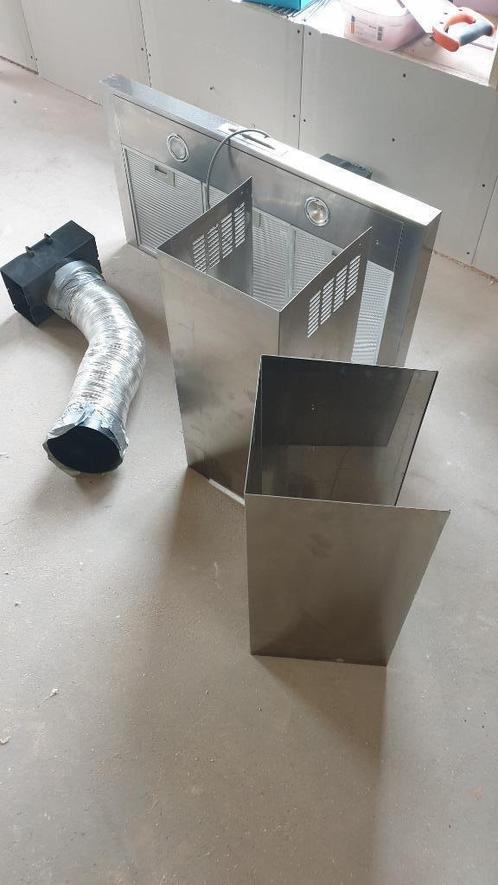 AEG RVS afzuigkap 90 cm met achterwand, Witgoed en Apparatuur, Afzuigkappen, Gebruikt, Vrijstaand, Wandschouwkap, 200 tot 400 m³ per uur