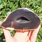 Zwart-Bruine Agaatgeode edelsteen Brazilië natuursteen, Ophalen of Verzenden