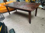 Prachtige hardhouten tafel, eettafel rustiek-brocante, Ophalen of Verzenden