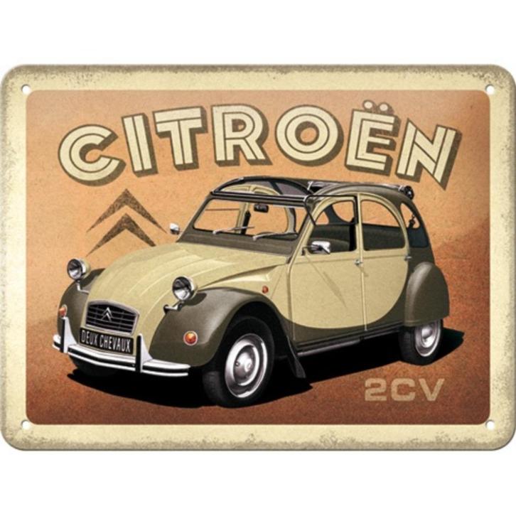 Citroen 2CV auto relief reclamebord van metaal wandbord deco, Verzamelen, Automerken, Motoren en Formule 1, Nieuw, Auto's, Verzenden