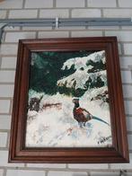 Schilderij olieverf eiken lijst Rien Poortvliet, Ophalen of Verzenden, Rechthoekig, Minder dan 100 cm