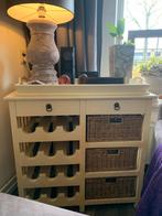 Houten wijnkast met lades, manden en dienblad, Huis en Inrichting, Ophalen, Gebruikt, 50 tot 100 cm, Met lade(s)