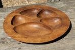 Brocante - Snackschaal in hout!, Gebruikt, Schaal, Rond, Ophalen of Verzenden