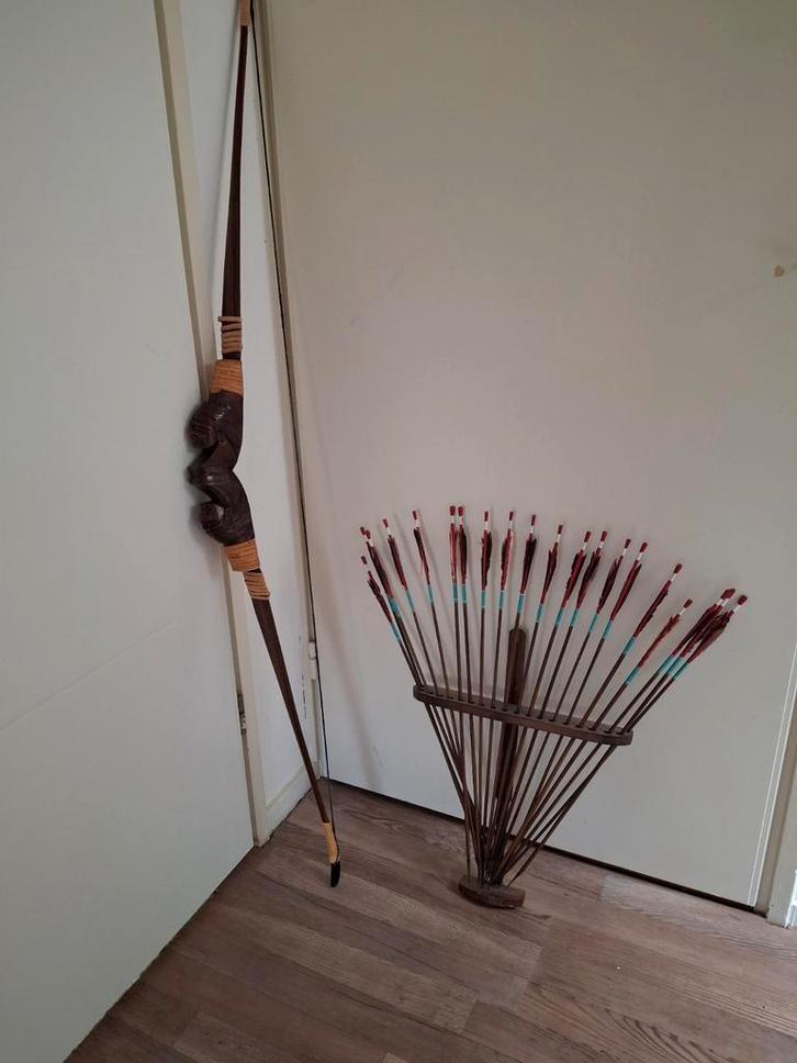 Oude Pijl en Boog Set, Sport en Fitness, Handboogschieten, Gebruikt, Longbow, Ophalen