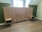 Achterwand bed / boxspring eikenhout 315 x 150 cm, Ophalen, Gebruikt, Eiken, Overige typen