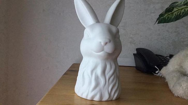 Mooie grote stenen/gipsen haasjes, voor bloemen of kaarsen, Verzamelen, Beelden en Beeldjes, Zo goed als nieuw, Dier, Ophalen