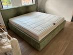 Groen lederen bed Morpheus, 180x200, Ophalen, Gebruikt, Luxe, Tweepersoons