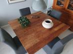 EETTAFEL VIERKANT MASSIEF 8 PERS, Ophalen, Vierkant, Vijf personen of meer, 100 tot 150 cm