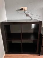 IKEA KALLAX kast - Zwartbruin 77x77 cm, Ophalen, Gebruikt, 50 tot 100 cm, Minder dan 100 cm