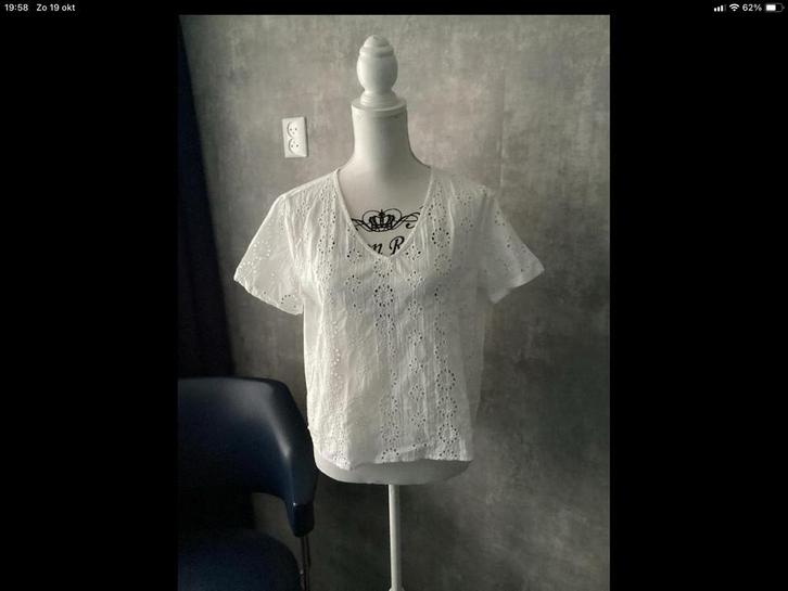 Witte kanten blouse van Jacquline de Yong maat L, Kleding | Dames, Blouses en Tunieken, Nieuw, Maat 38/40 (M), Wit, Ophalen of Verzenden