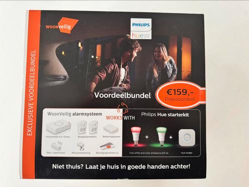 WoonVeilig Alarmsysteem Startpakket + Philips Hue starterkit, Doe-het-zelf en Verbouw, Alarmsystemen, Zo goed als nieuw, Compleet systeem