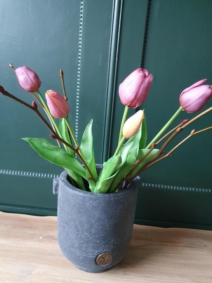Bos kunst tulpen lila, Huis en Inrichting, Woonaccessoires | Kunstplanten en Kunstbloemen, Nieuw, Binnen, Buiten, Ophalen of Verzenden