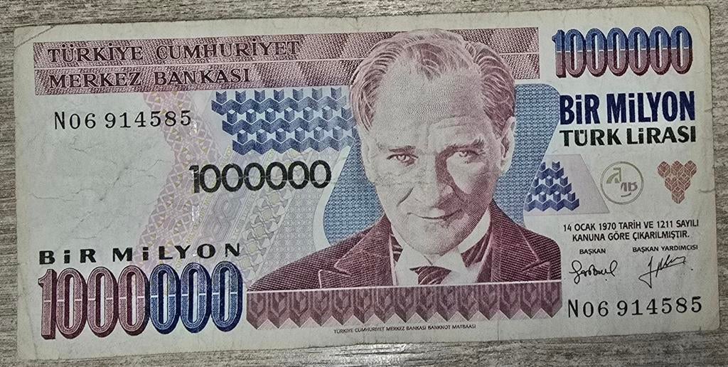 Turkije 1.000.000 lira, Ophalen, Midden-Oosten