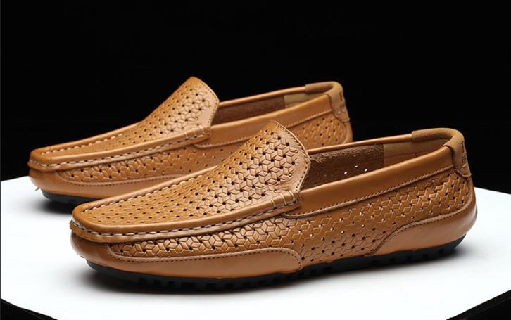 Beige ademende heren loafers leren instappers mannen nette, Kleding | Heren, Schoenen, Nieuw, Loafers, Bruin, Verzenden