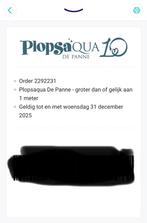 Plopsa aqua ticket, Eén persoon, Ticket of Toegangskaart