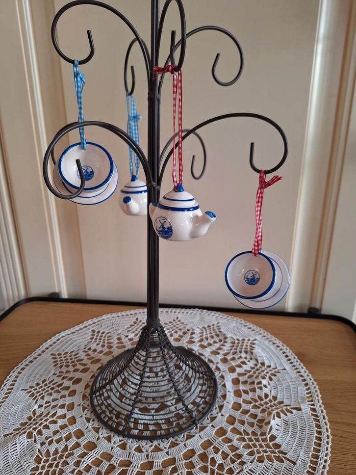 4 Delfts Blauwe hangertjes, Verzamelen, Porselein, Kristal en Bestek, Kop en/of schotel, Porselein, Ophalen of Verzenden