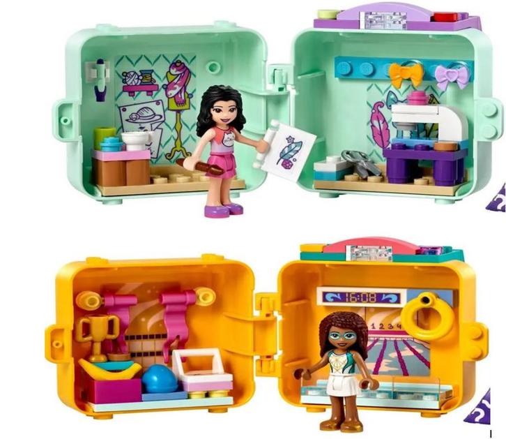 2X LEGO Andrea’s zwemkubus nr41671 Emma’s modekubus nr41668, Kinderen en Baby's, Speelgoed | Duplo en Lego, Zo goed als nieuw