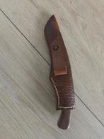 Handgemaakt jachtmes met lederen schede, Ophalen of Verzenden