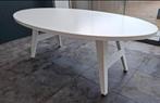 Grote ovale witte houten eettafel - 220cm lang, Huis en Inrichting, Tafels | Eettafels, Ophalen, 100 tot 150 cm, 200 cm of meer