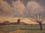 Schilderij molen Jan de Boer zaandam, Antiek en Kunst, Ophalen of Verzenden