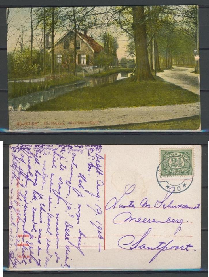 Haarlem 1916 De Sierkan Haarlemmerhout Ansichtkaart m-125, Verzamelen, Ansichtkaarten | Nederland, Gelopen, Noord-Holland, Voor 1920