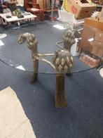 Willy Daro Hollywood Regency Eettafel - Messing & Glas, Ophalen