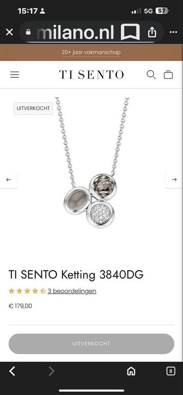 Ti Sento Ketting met Edelstenen beschikbaar voor biedingen