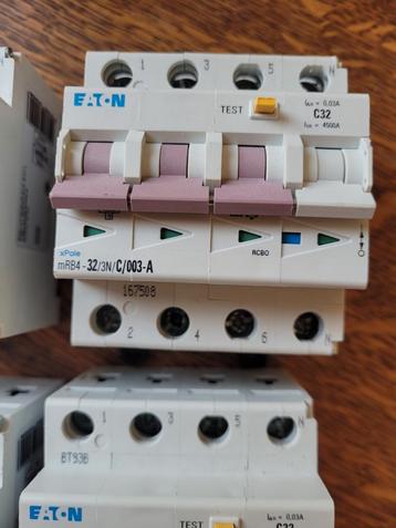 Eaton aardlekautomaat 3-polig+nul 32A C-kar 30mA (167508) beschikbaar voor biedingen