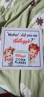 Vintage Kellogg's Reclamebord mother did yoy say Kellogg's, Ophalen of Verzenden, Gebruikt, Reclamebord