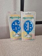 Kaars 60 jaar blauw, Ophalen of Verzenden, Nieuw, Versiering, Verjaardag