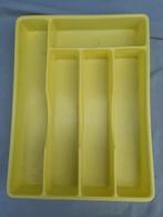 Vintage bestekbak / geel, Ophalen of Verzenden, Gebruikt, Kunststof
