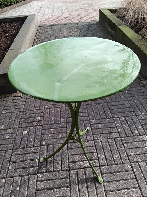 Tuinsetje ( tafel en stoeltje), Tuin en Terras, Tuinsets en Loungesets, Gebruikt, Tuinset, Teakhout, 2 zitplaatsen, Ophalen