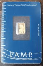 1 gram goud baartje PAMP Suisse in card, Postzegels en Munten, Edelmetalen en Baren, Goud, Ophalen
