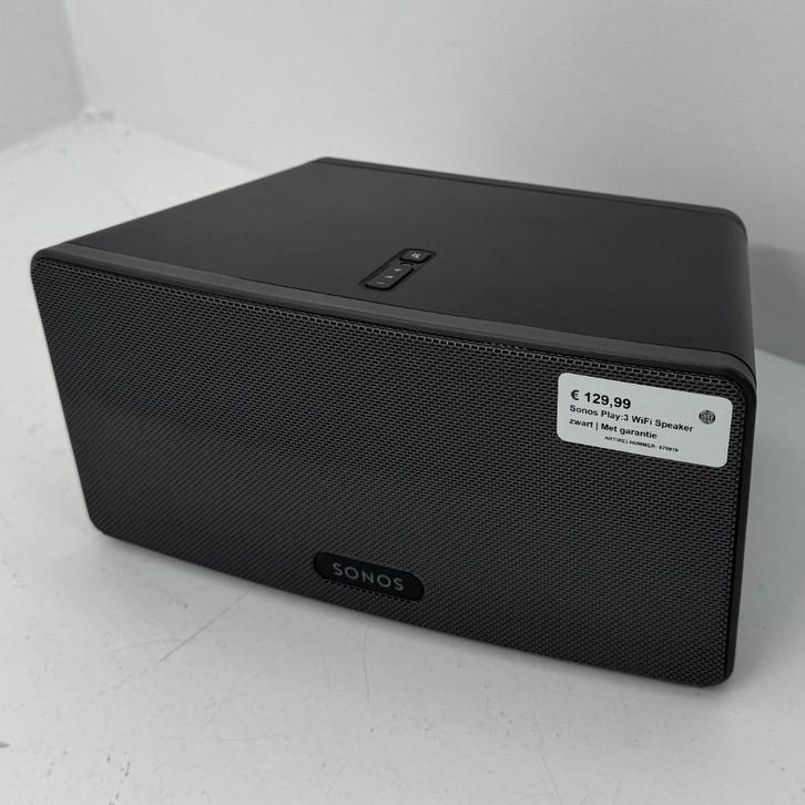 Sonos Play:3 WiFi Speaker zwart | Met garantie, Audio, Tv en Foto, Luidsprekers, Zo goed als nieuw, Front, Rear of Stereo speakers