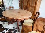 Oud-Hollandse jachttafel met 4 Queen Annstoelen, Antiek en Kunst, Antiek | Meubels | Tafels, Ophalen