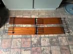 Teak tomado breed wandrek 4 planken 4 rekjes boeken €120, Ophalen of Verzenden, Gebruikt
