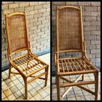 2 bamboe manou eet stoelen retro riet vintage, Ophalen, Gebruikt, Twee, Bruin