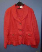Witteveen koraal rode blazer + shirt bijpassend mt 42 30892
