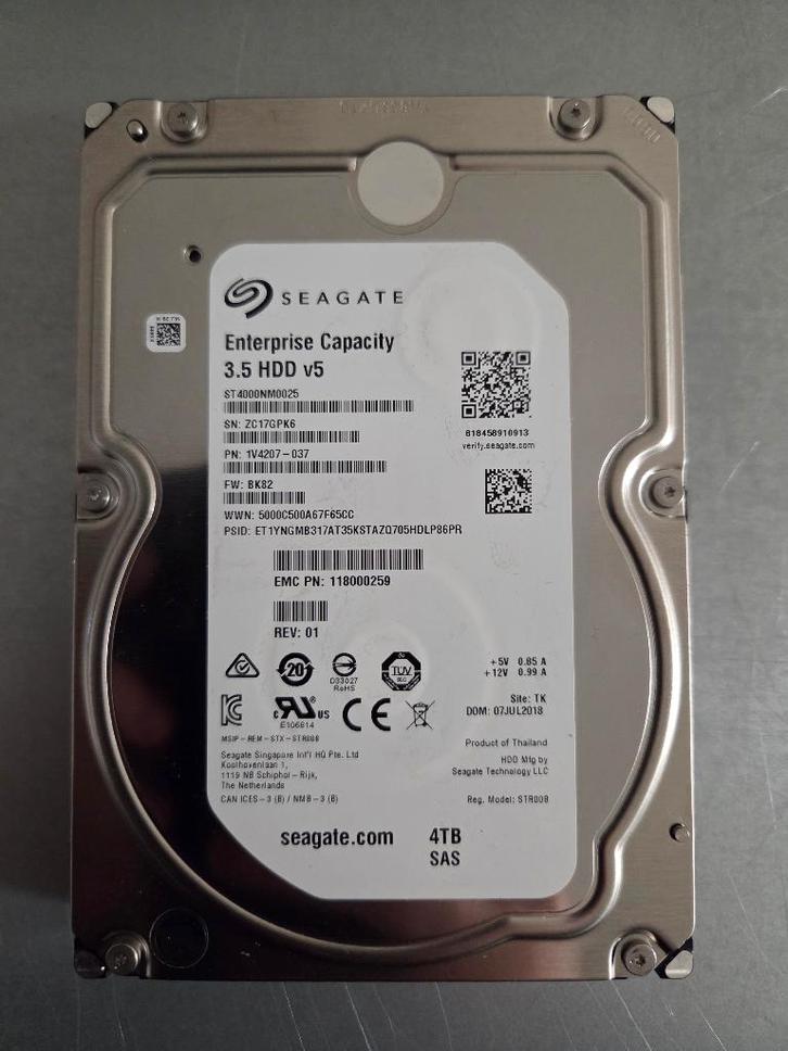 4TB Seagate SAS HDD's, Computers en Software, Harde schijven, Gebruikt, Server, Intern, HDD, SAS, Ophalen of Verzenden
