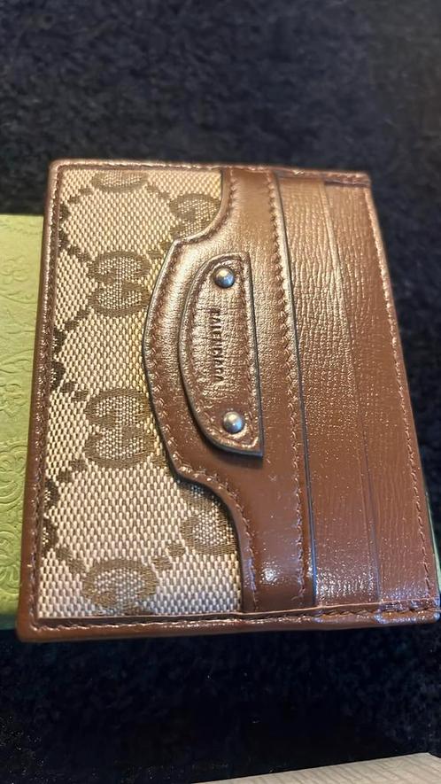 Gucci x Balenciaga kaarthouder + bon, Sieraden, Tassen en Uiterlijk, Portemonnees, Zo goed als nieuw, Beige, Leer, Ophalen of Verzenden