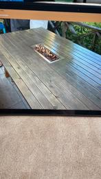 Tuintafel met banken en cosi gasbrander, Tuin en Terras, Tuintafels, Ophalen, Gebruikt, Rechthoekig, Hout