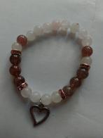 Rozenkwarts & Aardbeienkwarts Armband - Smalle Pols, Met edelsteen, Nieuw, Ophalen of Verzenden, Elastiek