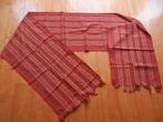 Rode geel witte banen katoenen omslagdoek /sarong 382x122 cm, Overige kleuren, 120 cm of meer, Nieuw, Ophalen of Verzenden